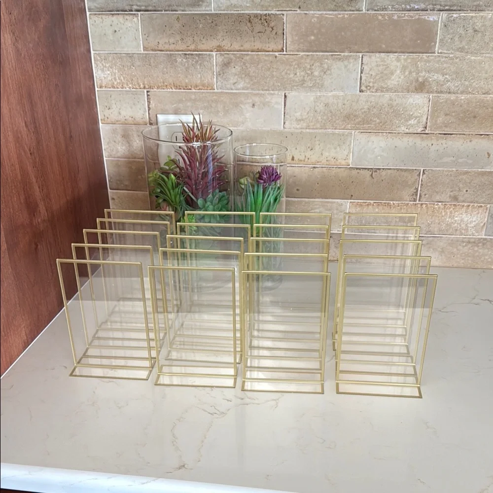 Gold Metal and Clear Acrylic File Divider Set - Home Storage & Organization
